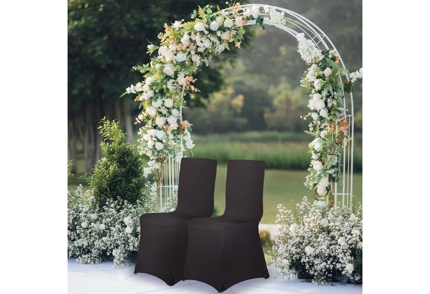 RELAXDAYS Stuhlhussen Set Schwarz: Elastische Überzüge für Partys & Hochzeiten