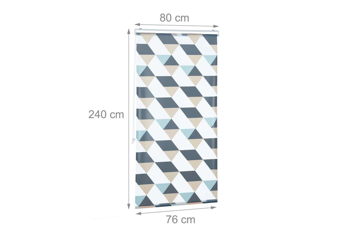 relaxdays Duschrollo Geometrisch Grau Blau Beige Modern - Bild 4