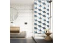 relaxdays Duschrollo Geometrisch Grau Blau Beige Modern Bild 5