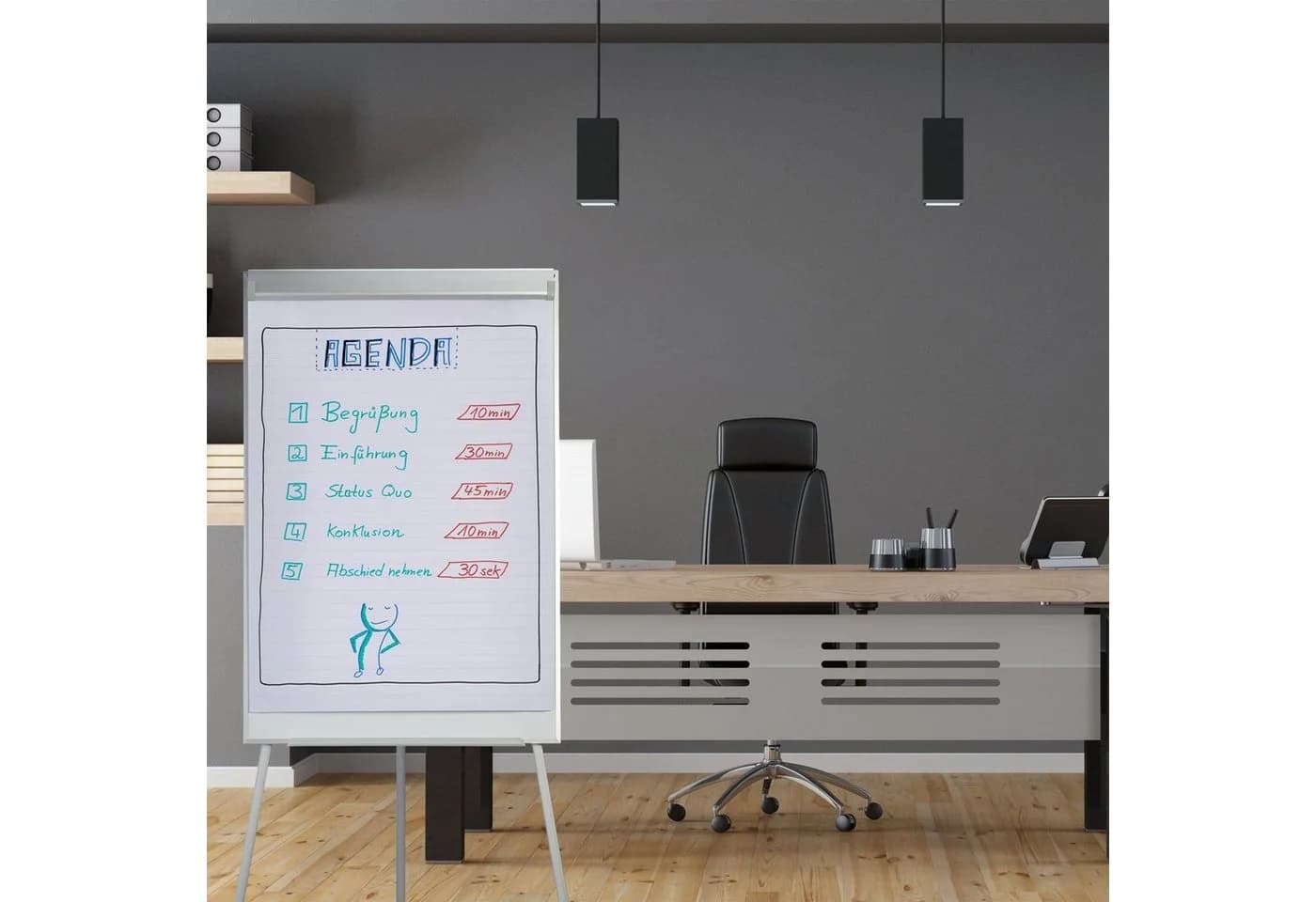 relaxdays Flipchart Papier 50 Blatt, liniert