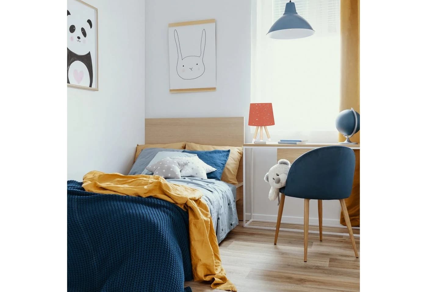 relaxdays Nachttischlampe Kinderzimmer Sterne Grau - Bild 5