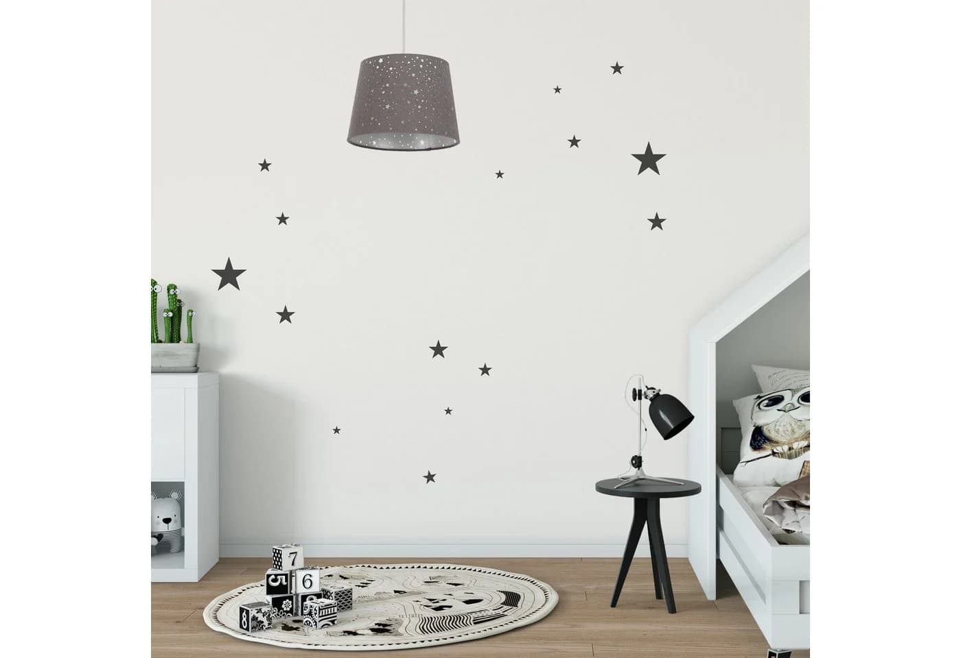 relaxdays Pendelleuchte Kinderzimmerlampe Sterne, Tuerkis - Bild 3