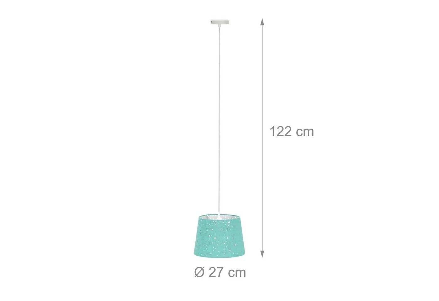 relaxdays Pendelleuchte Kinderzimmerlampe Sterne, Tuerkis - Bild 4
