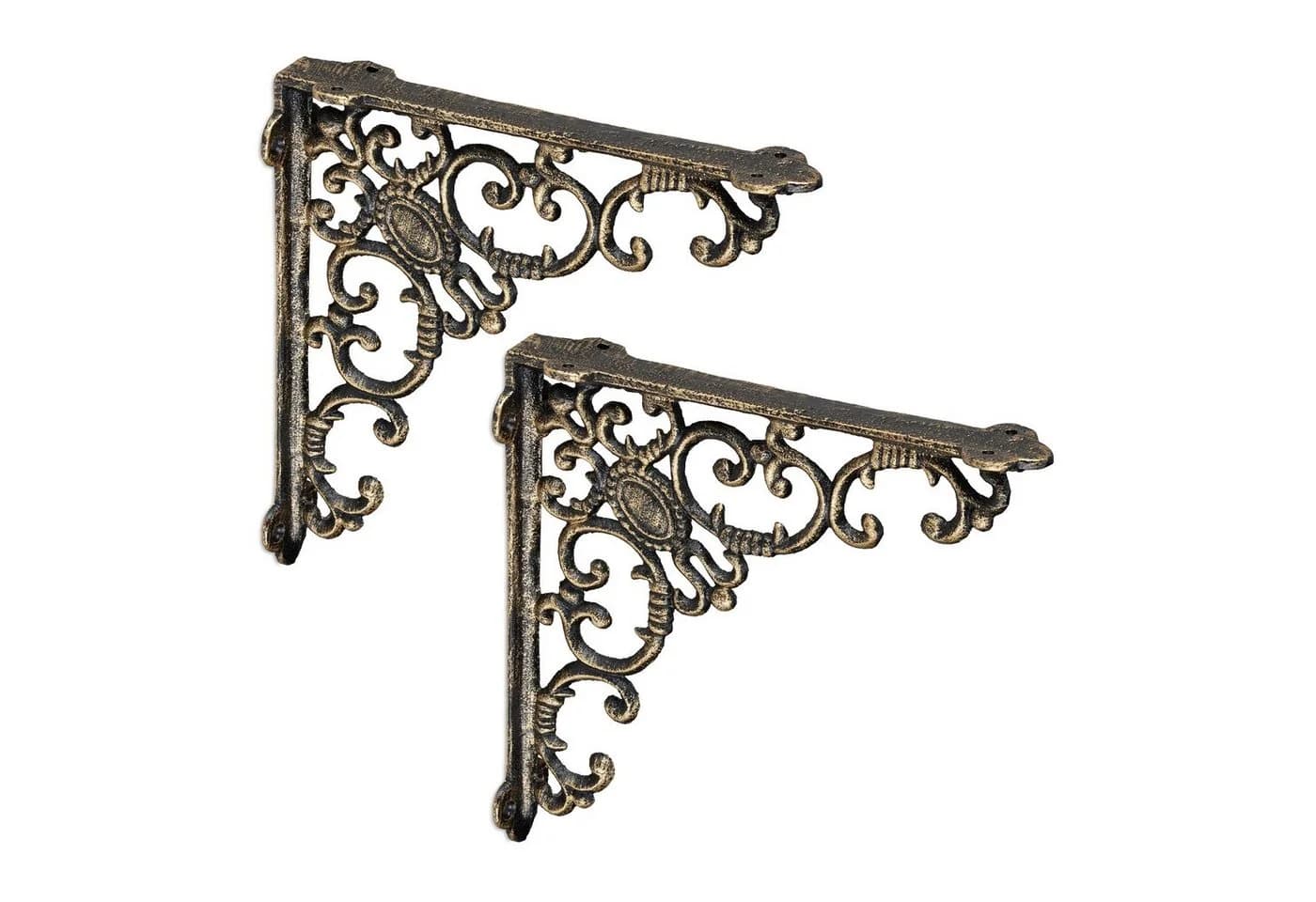 relaxdays Regalhalter 2er Set Gusseisen Antik Bronze - Bild 2