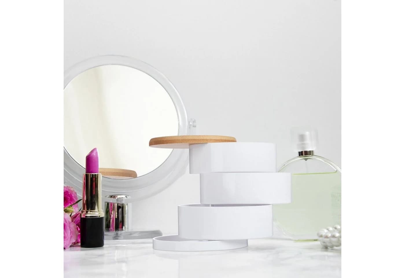 relaxdays Make-Up Organizer mit 3 Fächern transparent - Bild 5