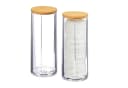 relaxdays Wattepadspender 2er Set Transparent/Braun Acryl Bambus Bild 2