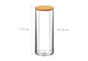 relaxdays Wattepadspender 2er Set Transparent/Braun Acryl Bambus Bild 4