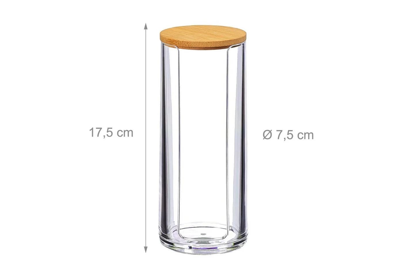 relaxdays Wattepadspender 2er Set Transparent/Braun Acryl Bambus - Bild 4