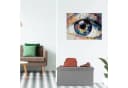 relaxdays Sitzbank Leinen Optik Hellgrau mit Stauraum Bild 1