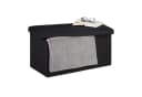relaxdays Sitzbank Leinen Optik Schwarz Faltbar Mit Stauraum Bild 2