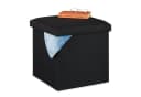 relaxdays Sitzhocker mit Stauraum Schwarz Faltbar Gepolstert Bild 2