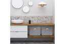 relaxdays Aufbewahrungsbox quadratisch 2er Set grau mit Deckel Bild 1