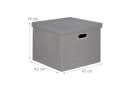 relaxdays Aufbewahrungsbox quadratisch 2er Set grau mit Deckel Bild 4