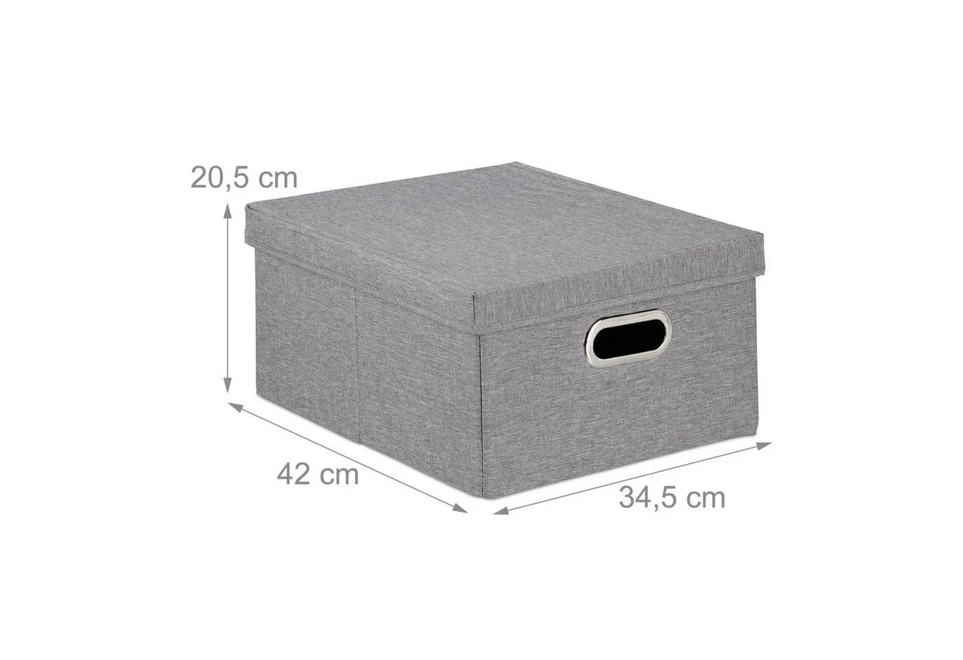 relaxdays Aufbewahrungsbox mit Deckel 2er Set Grau - Bild 4