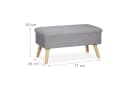 Relaxdays Sitzbank mit Stauraum Hellgrau Leinen-Optik Bild 4