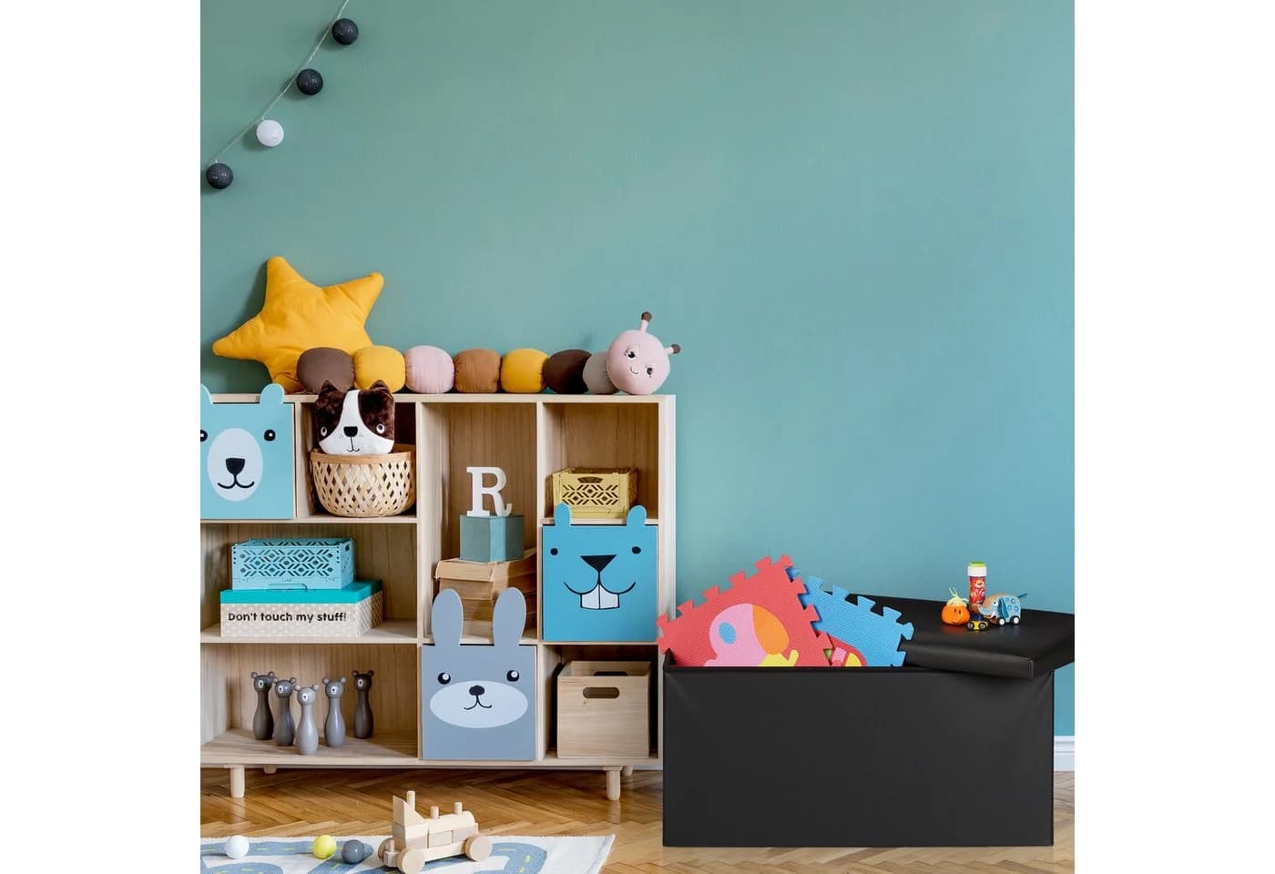 relaxdays Sitzbank Kunstleder Schwarz mit Stauraum - Bild 3