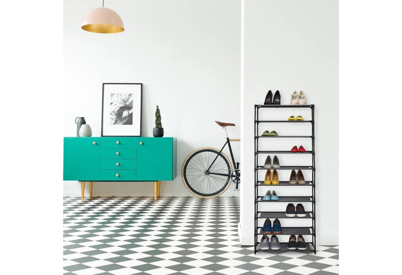 relaxdays Schuhständer 10 Ebenen Stecksystem Schwarz