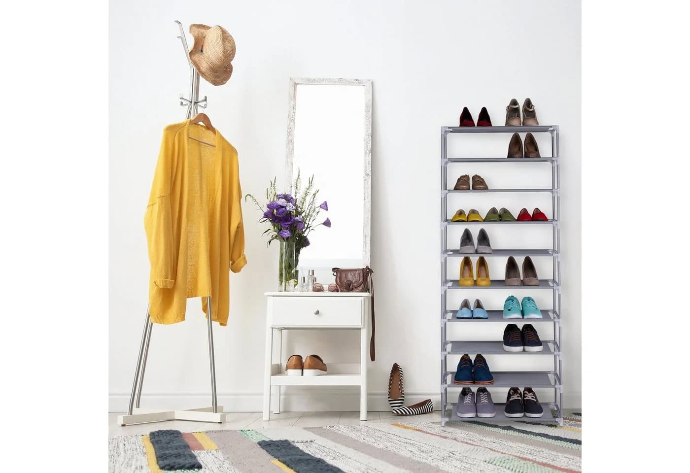 relaxdays Schuhständer 10 Ebenen Stecksystem Schwarz - Bild 5