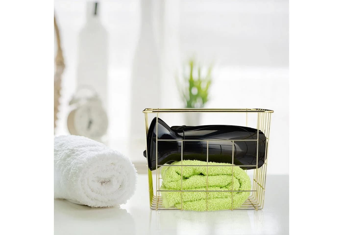 relaxdays Allzweckkorb Drahtkorb 3er Set Gold Metall