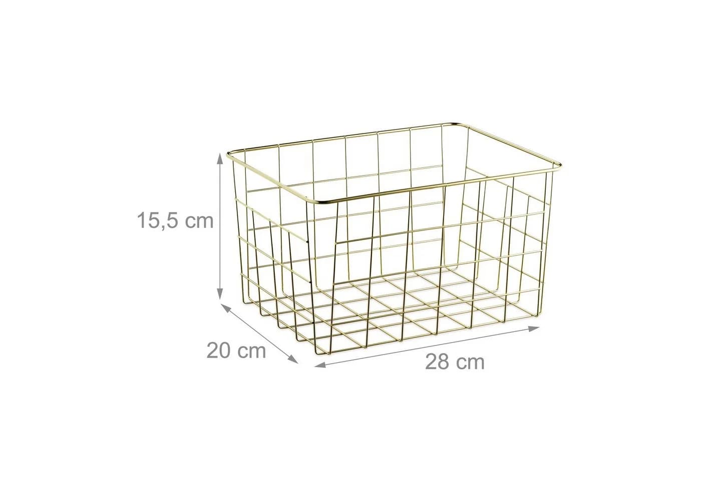 relaxdays Allzweckkorb Drahtkorb 3er Set Gold Metall - Bild 4