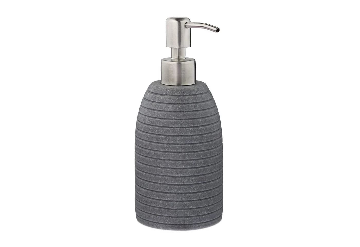 relaxdays Seifenspender Edelstahlpumpe Rille Grau Silber - Bild 2
