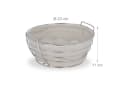 relaxdays Runder Brotkorb Metall mit Stoffeinsatz Grau Silber Bild 4