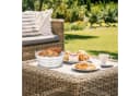 relaxdays Runder Brotkorb Metall mit abnehmbarem Stoffeinsatz Schwarz/Silber Bild 5