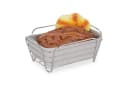 relaxdays Brotkorb Metall mit Stoffeinsatz grau Bild 2