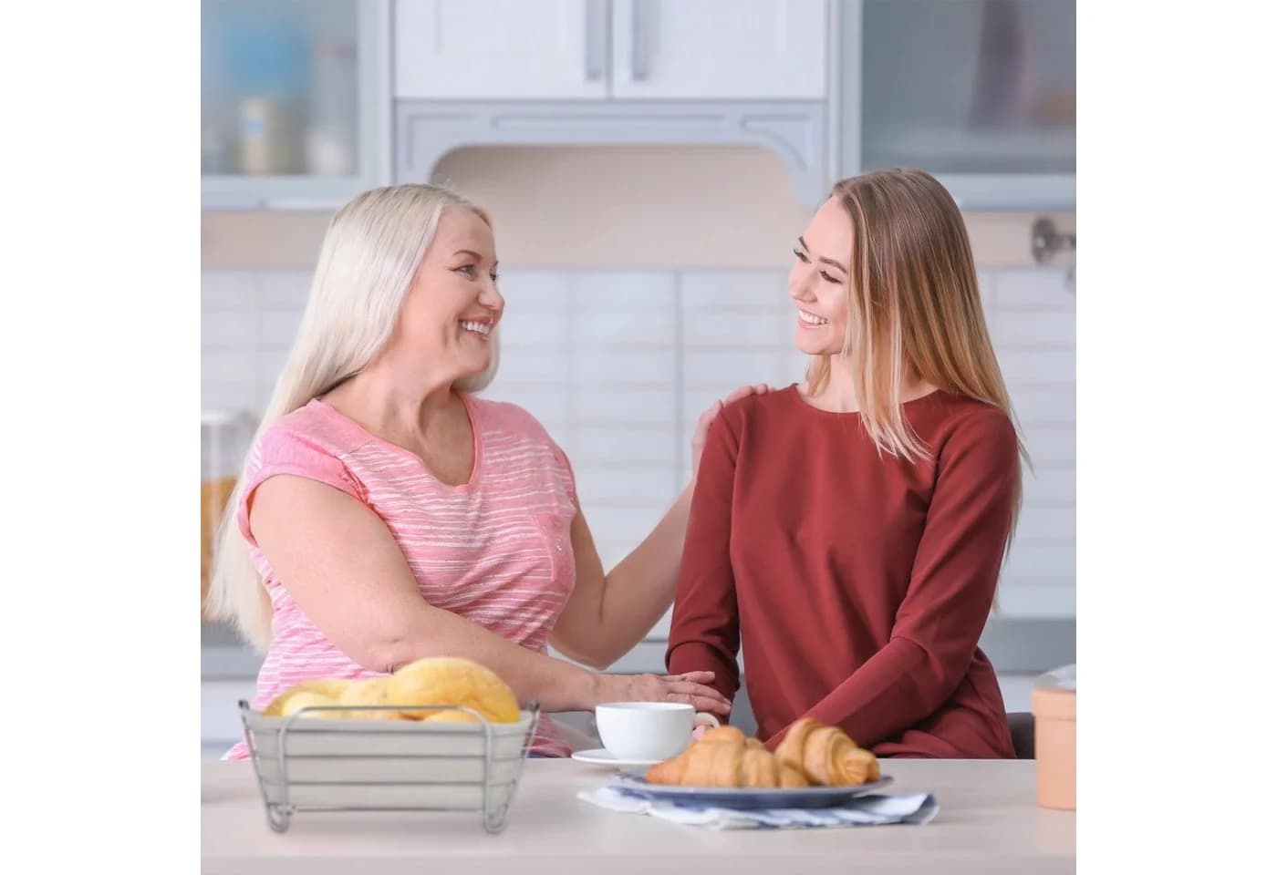 relaxdays Brotkorb Metall mit Stoffeinsatz grau - Bild 3
