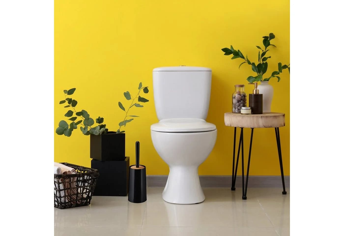 relaxdays Toilettenbürste mit Halter weiß Bambus - Bild 5