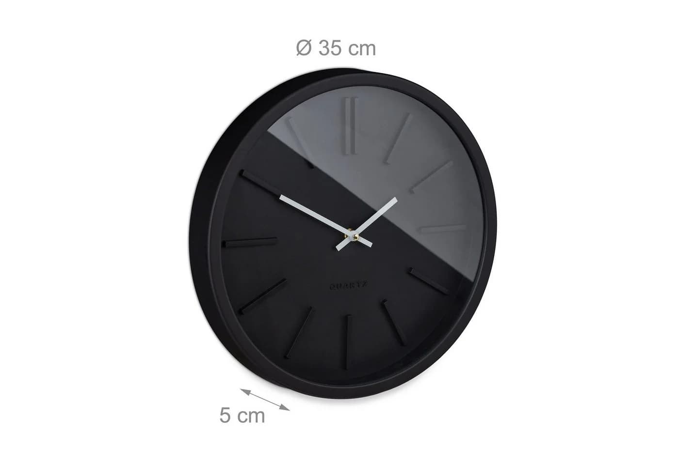 relaxdays Wanduhr mod (schwarz) - Minimalistisches Design mit Kontrast - Bild 4
