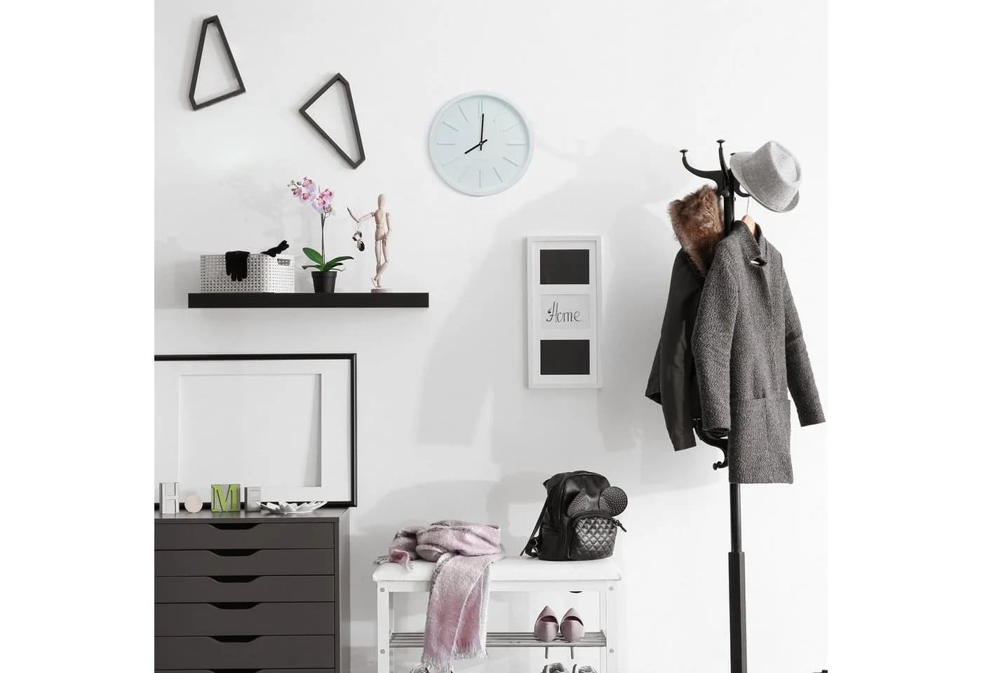 relaxdays Wanduhr mod (schwarz) - Minimalistisches Design mit Kontrast - Bild 5