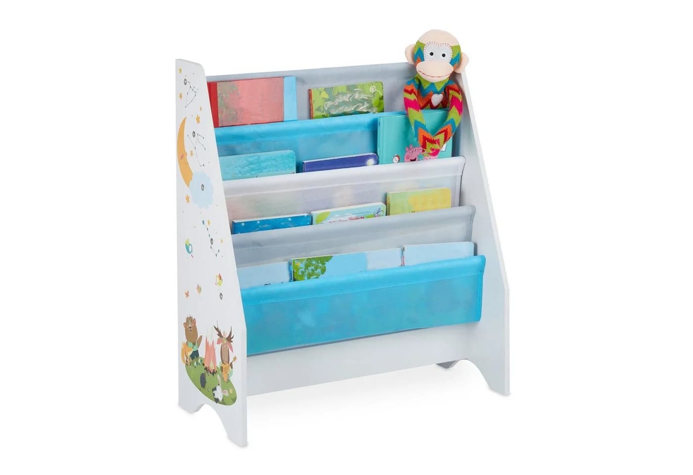 relaxdays Kinderregal Bücherregal Weiß Bunt 4 Fächer - Bild 2