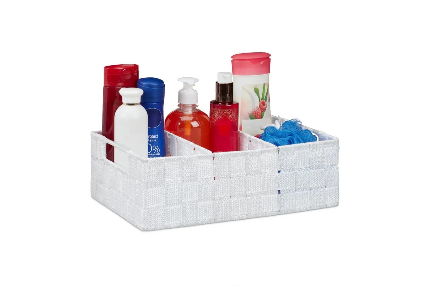 relaxdays Aufbewahrungsbox mit 3 Fächern Weiß Kunststoff - Bild 2