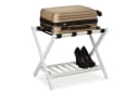 relaxdays Kofferständer Klappbar mit 2 Ablagen Weiß Bild 2