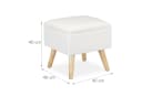 relaxdays Stauraumhocker Weiß Braun Holzbeine Gepolstert Bild 4