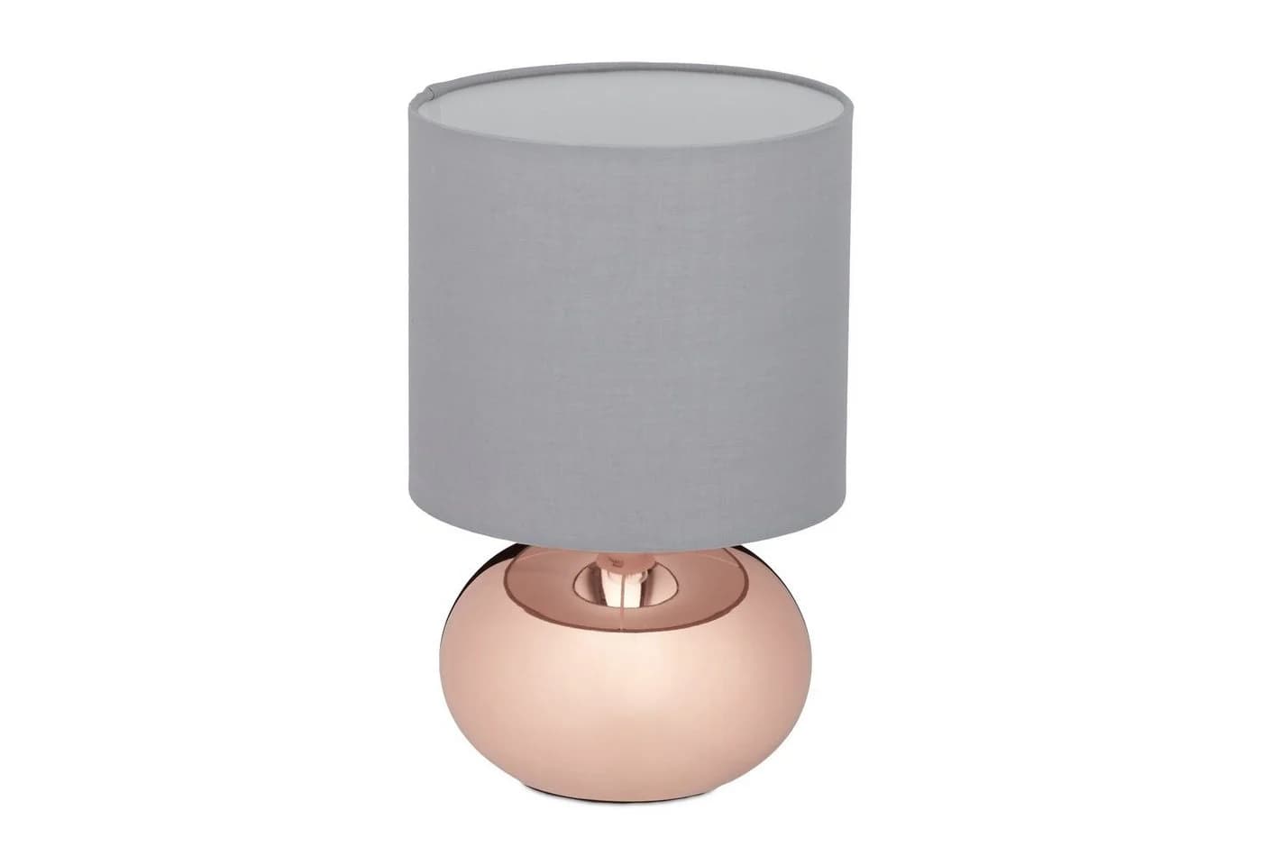 relaxdays Nachttischlampe Touch Kupfer Grau E14 - Bild 2