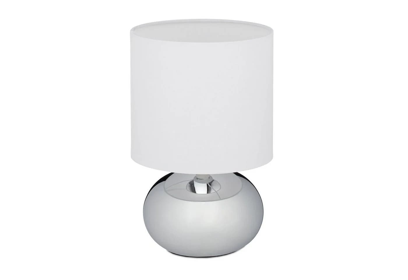 relaxdays Nachttischlampe Touch Silber Weiß E14 - Bild 2