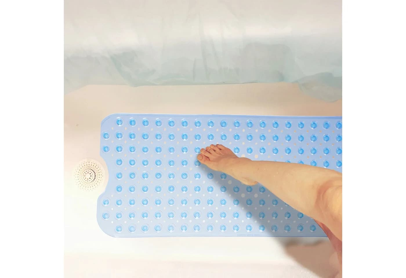 relaxdays Badewannenmatte XXL Rutschfest Blau PVC - Bild 3