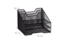 relaxdays Dokumentenablage Metall 5 Fächer Schwarz Mesh Design Bild 4
