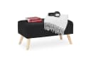 relaxdays Polsterbank mit Stauraum Schwarz Braun Leinen-Optik Bild 2