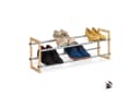 Relaxdays Schuhregal ausziehbar Holz Eisen Silber Natur Bild 2