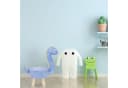 relaxdays Kinderhocker Dino Blau mit abnehmbarem Plüschbezug Bild 1