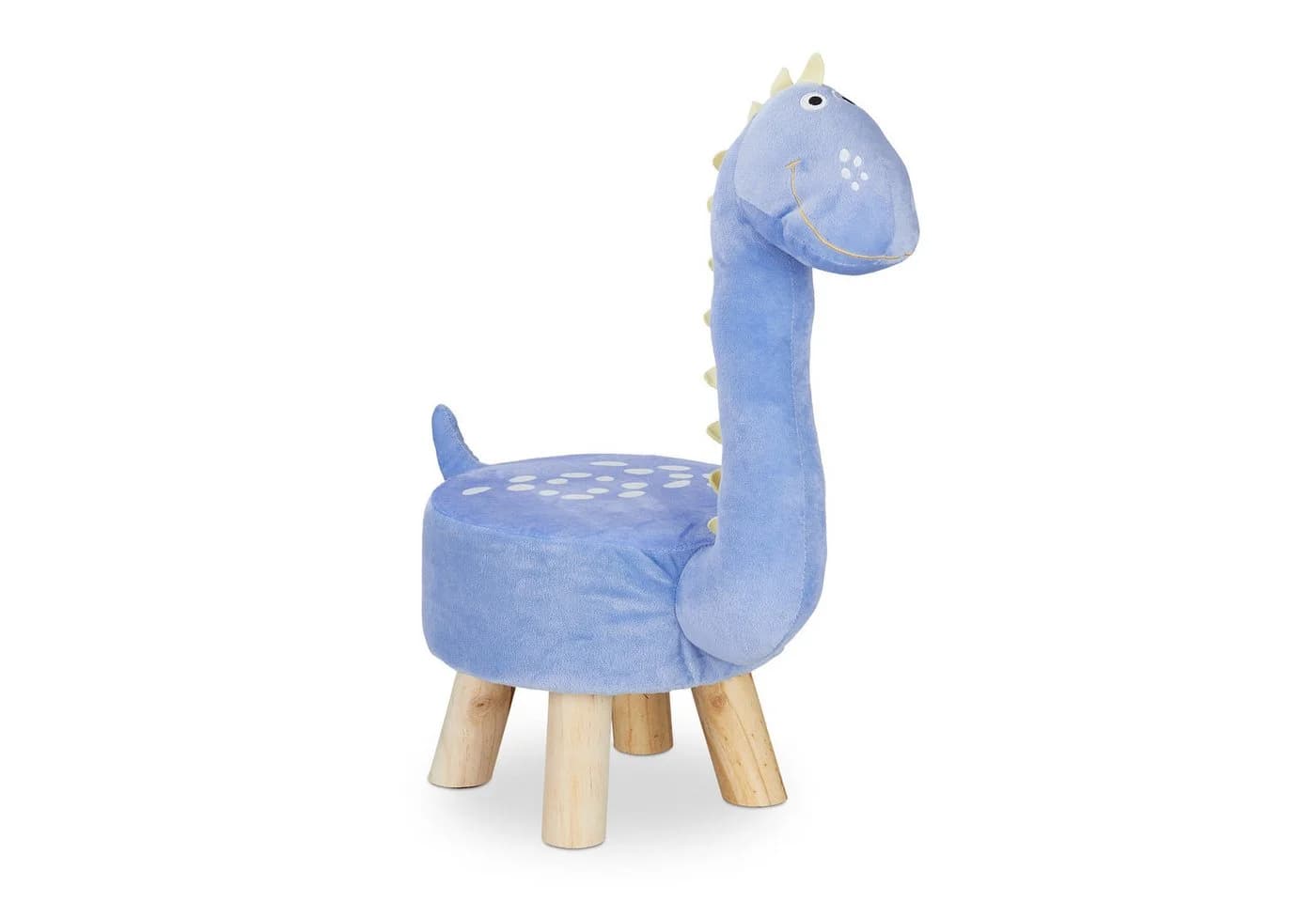 relaxdays Kinderhocker Dino Blau mit abnehmbarem Plüschbezug - Bild 2