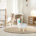 relaxdays Kinderhocker Dino Blau mit abnehmbarem Plüschbezug Bild 3