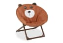 relaxdays Moonchair Kinderstuhl Faltbar Bär Braun/Weiß Schwarz Bild 2
