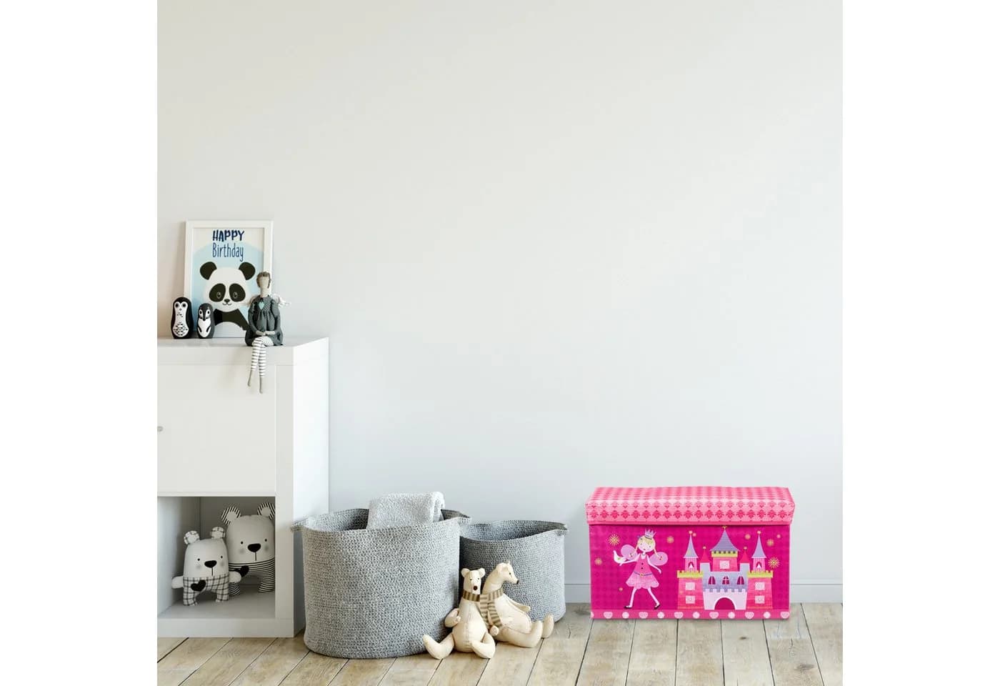 relaxdays Spielzeugtruhe Sitzbox für Kinder Pirat Rot Blau Gelb - Bild 3