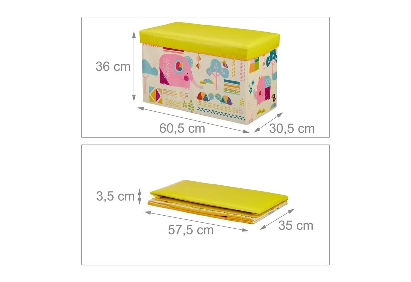RELAXDAYS Spielzeugtruhe Sitzbox für Kinder, Tiere - Bild 4