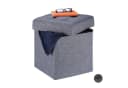 relaxdays Sitzhocker mit Stauraum Dunkelgrau Faltbar Bild 2