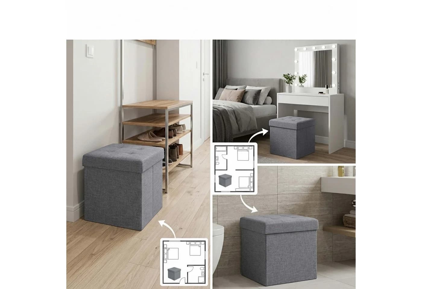 relaxdays Sitzhocker mit Stauraum braun faltbar - Bild 5